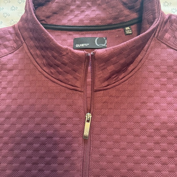 Quieti Men's Plum Burgundy Quarter-Zip Sweater - Picture 5 of 6
